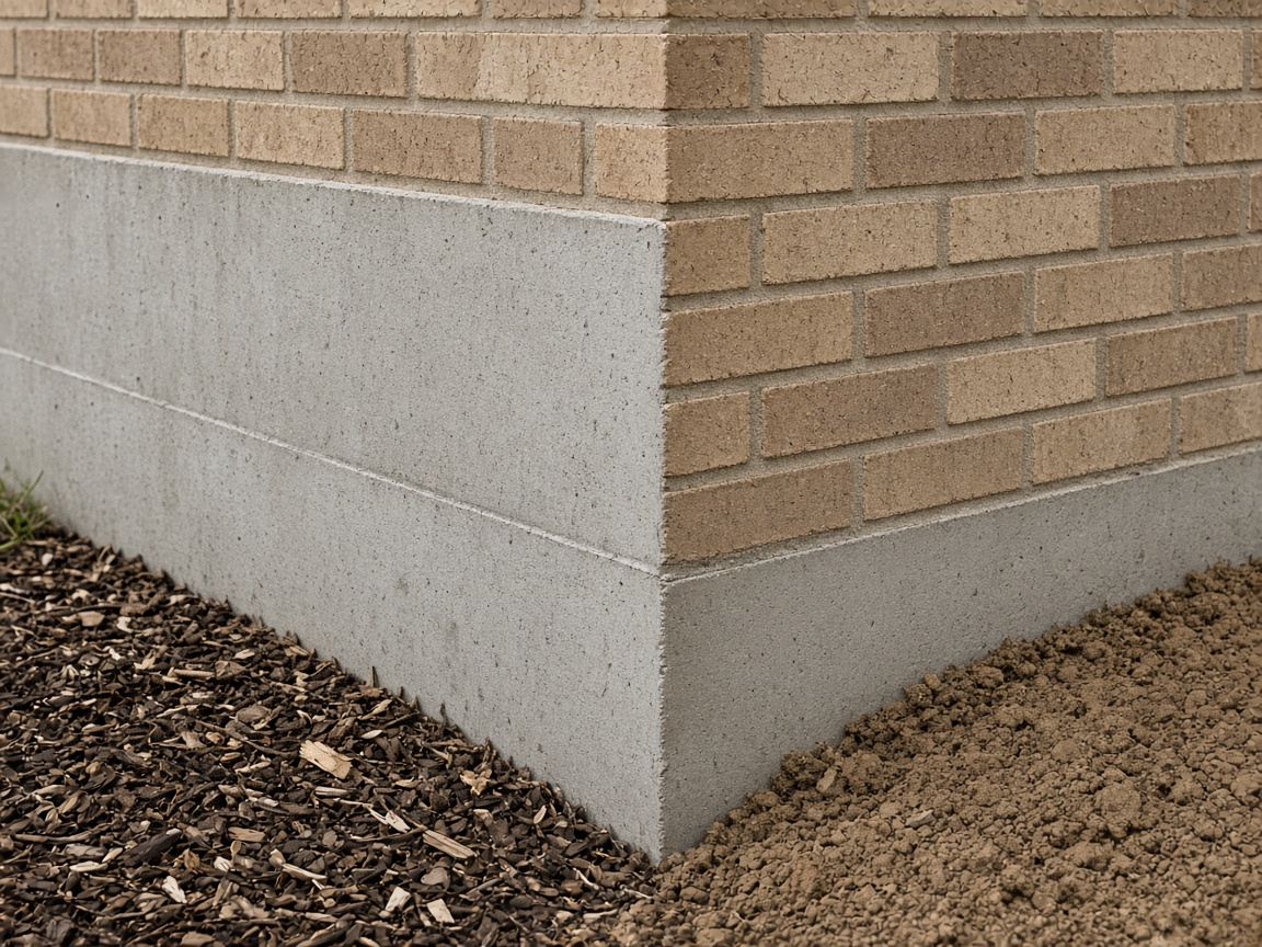 Foundation and threshold junction on a Houston home
